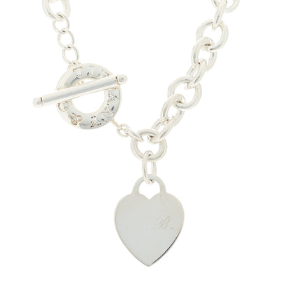 Tiffany Sterling Silver Heart Tag Toggle Necklace 1 of 5