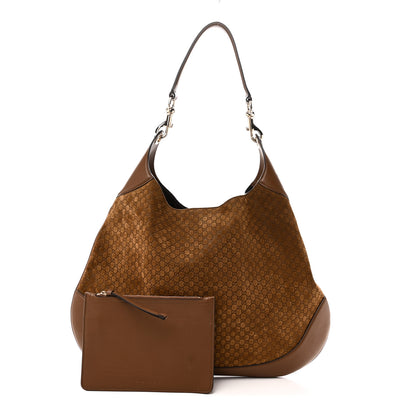 Gucci GG Suede B Large Shoulder Bag Brown 3 of 10