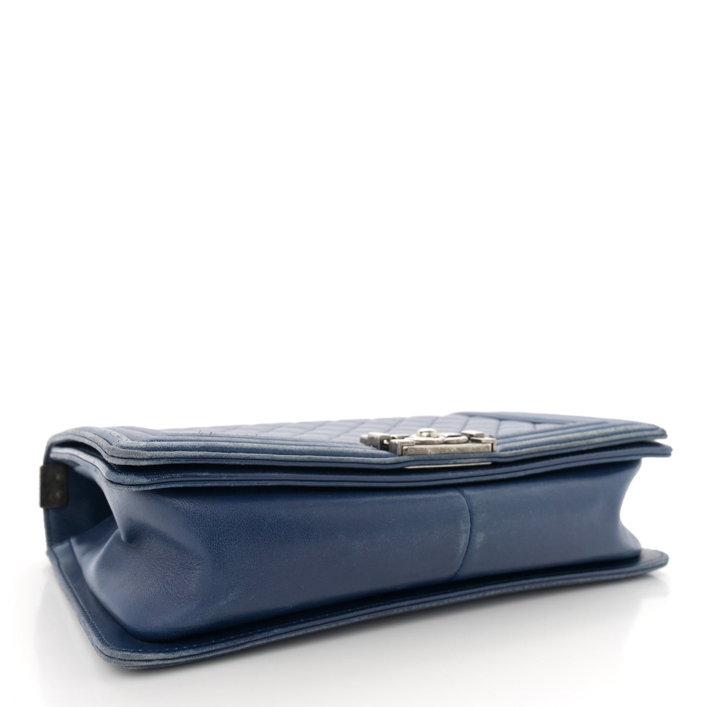 Lambskin Quilted New Medium Boy Flap Blue