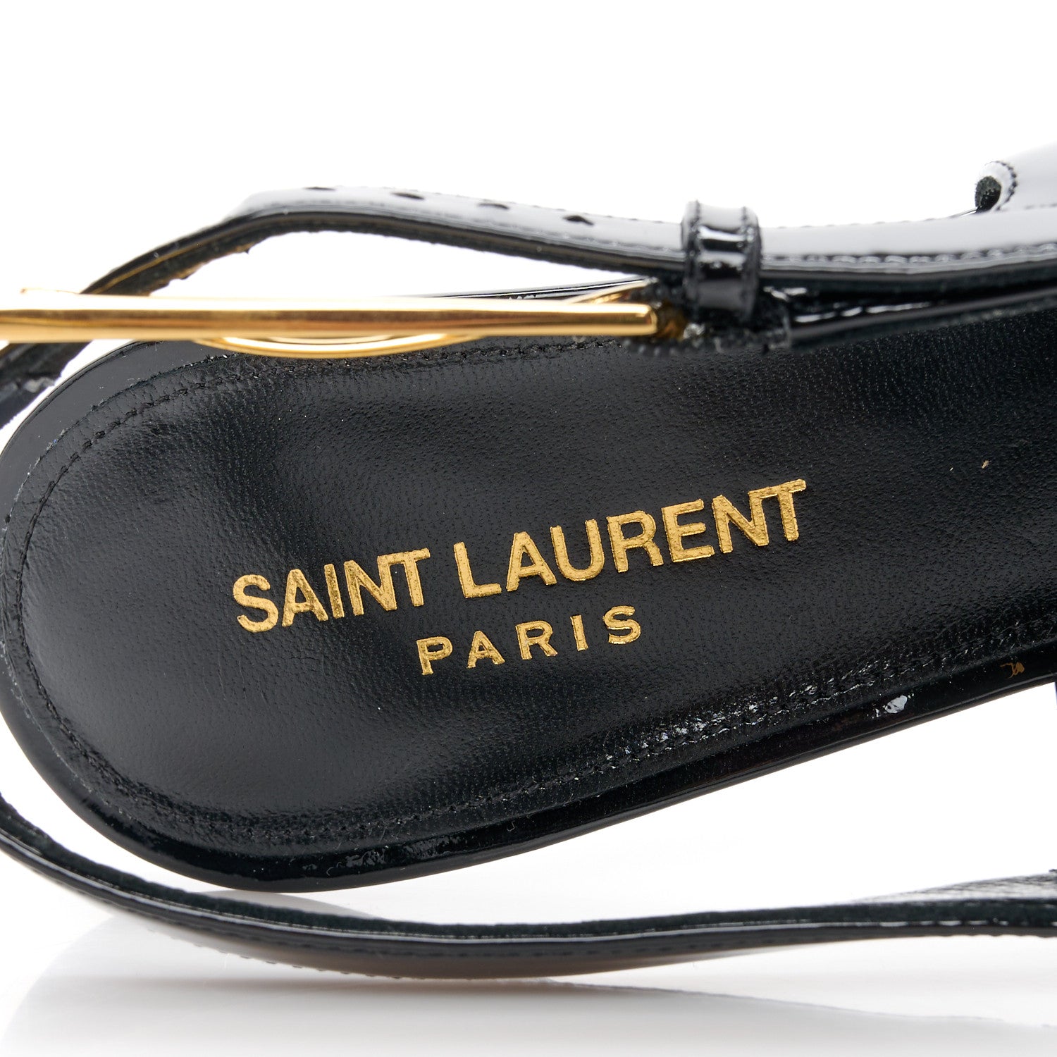 Saint Laurent Glazed Calfskin Lee Slingback Pumps 40 Black 7 of 8