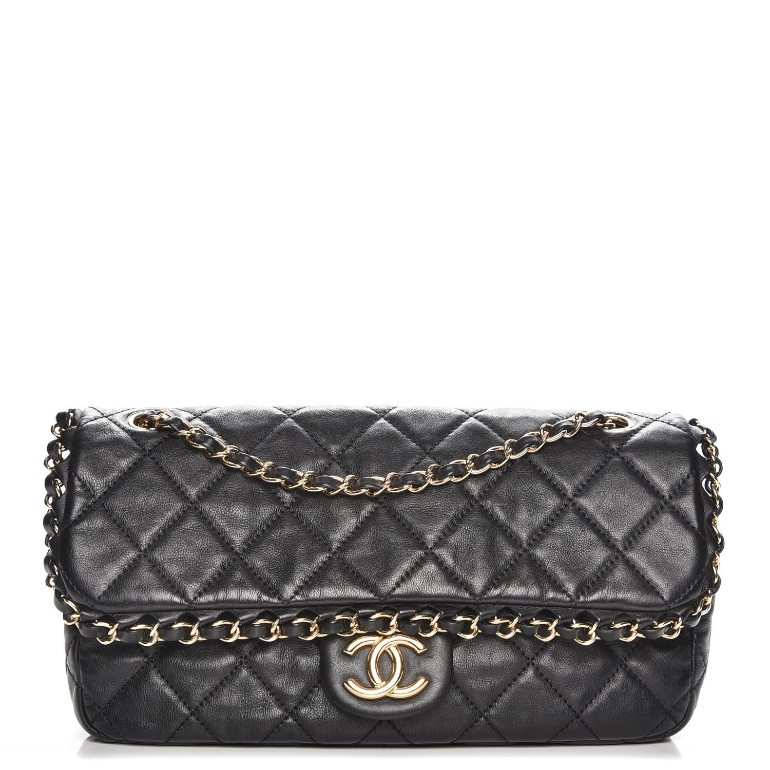 Chanel Calfskin Quilted Medium Chain Me Flap Black 1 of 8