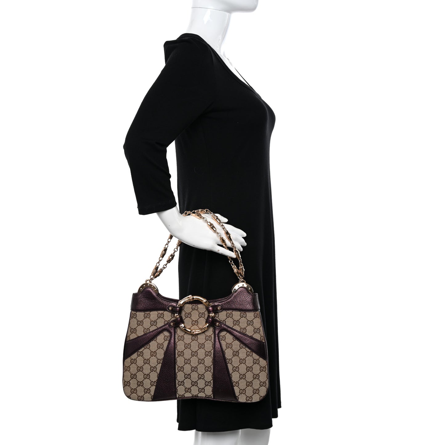 Monogram Bamboo Chain Tom Ford Shoulder Bag Metallic Purple