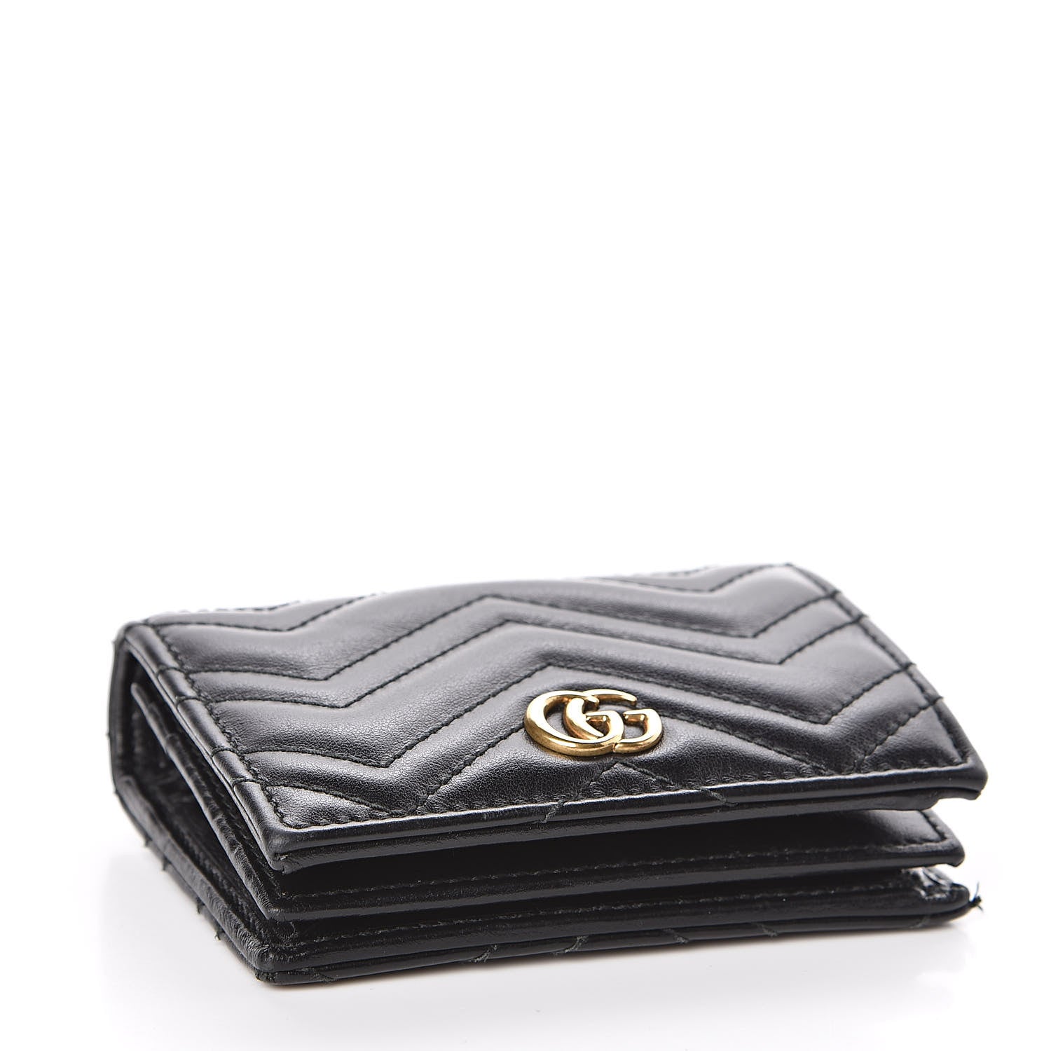 Gucci Calfskin Matelasse GG Marmont Card Case Wallet Black 4 of 7