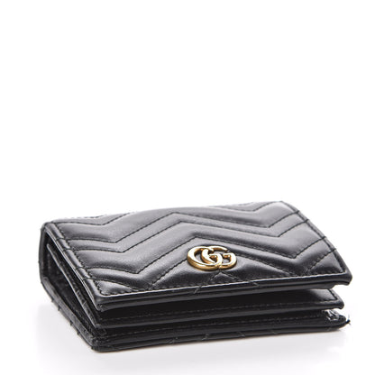 Gucci Calfskin Matelasse GG Marmont Card Case Wallet Black 4 of 7