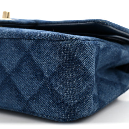 Chanel Printed Denim Quilted Small Double Flap Blue 10 of 10