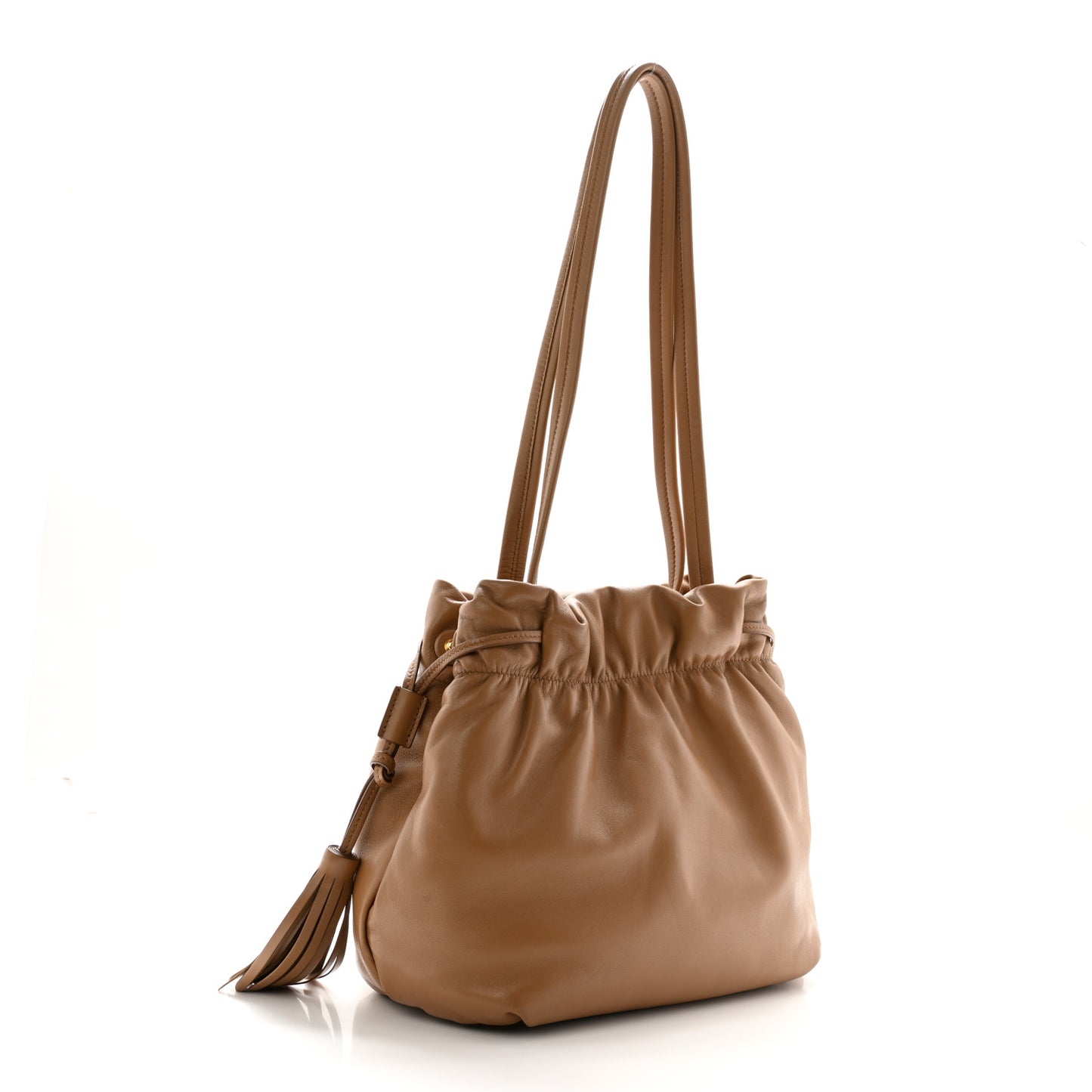 Nappa Drawstring Tote Caramel