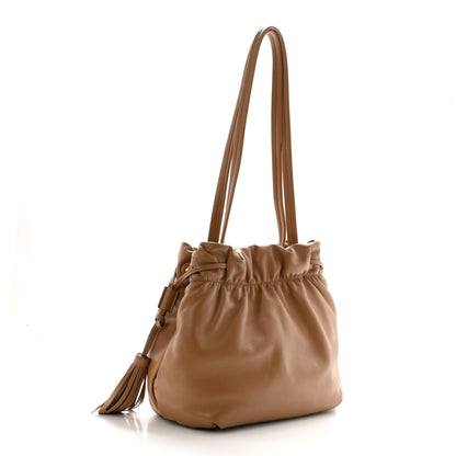 Prada Nappa Drawstring Tote Caramel 3 of 10