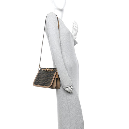 Fendi Zucca Suede Vitello King Luxor Fendi Touch Shoulder Bag Tobacco 2 of 11
