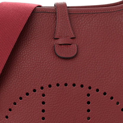 Hermes Taurillon Clemence Evelyne II PM Rouge Garance 8 of 12