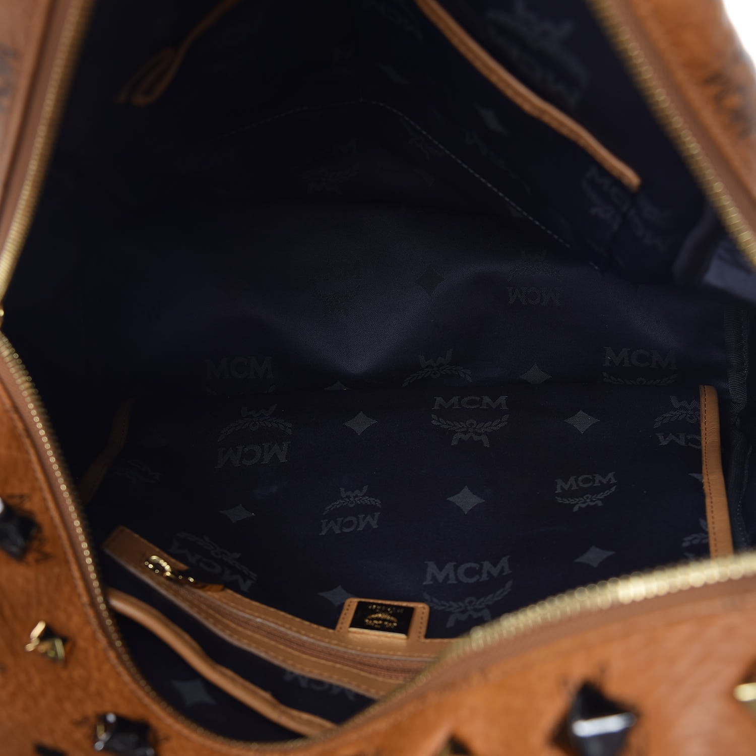 MCM Visetos Studded Medium Stark M Backpack Cognac 5 of 8