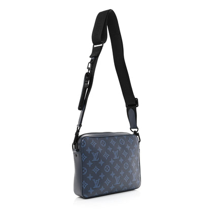 Louis Vuitton Calfskin Monogram Shadow Duo Messenger Navy Blue 3 of 11