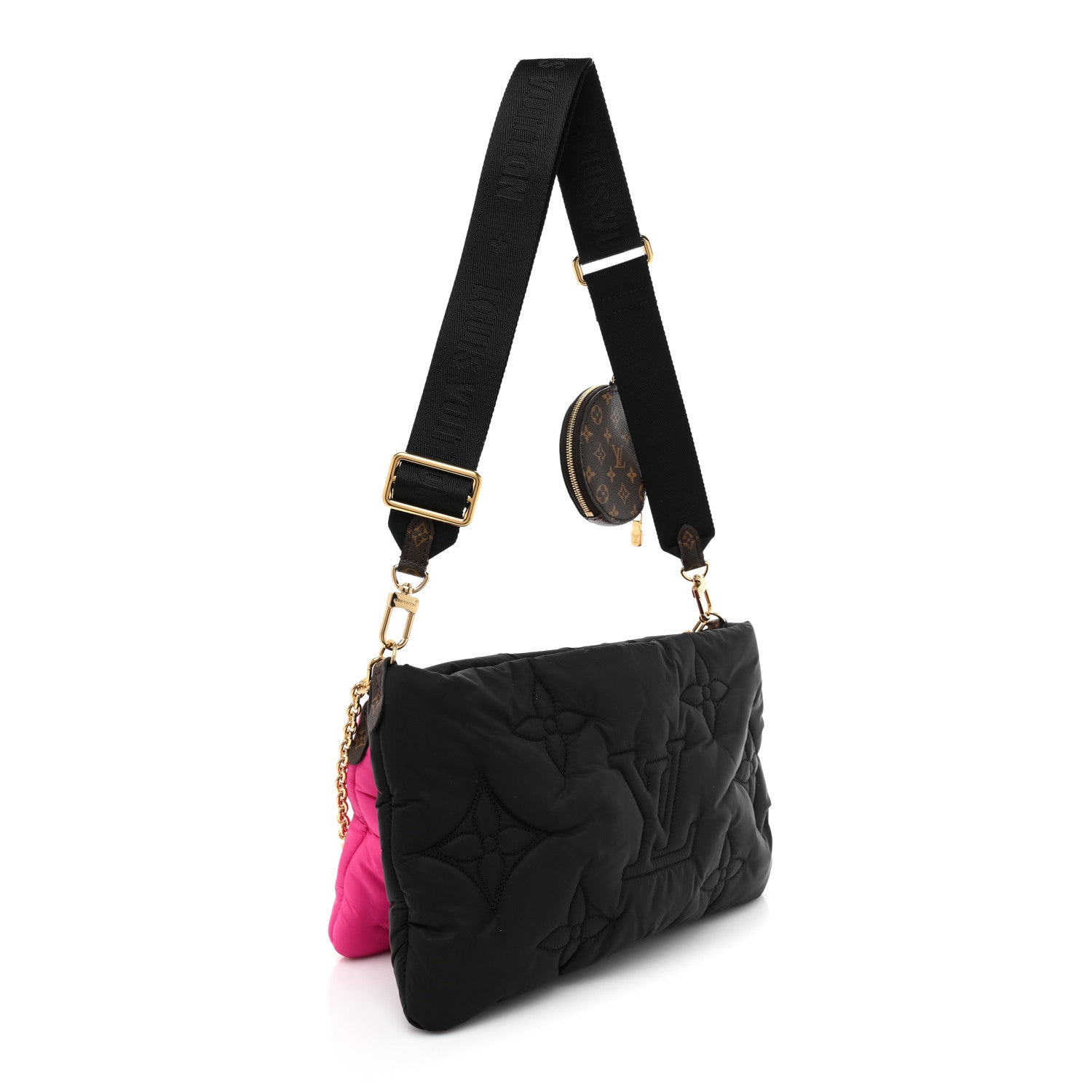 Louis Vuitton Econyl Monogram Pillow Maxi Multi Pochette Accessories Black Fuchsia 3 of 12
