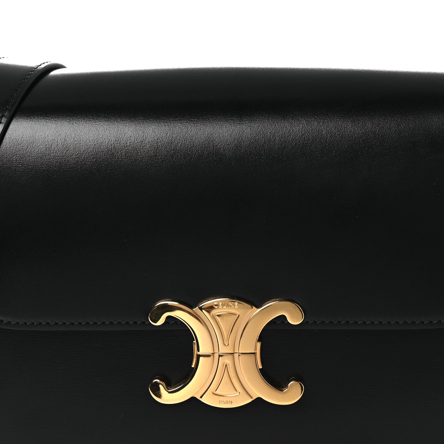 Celine Shiny Calfskin Medium Triomphe Black 10 of 13
