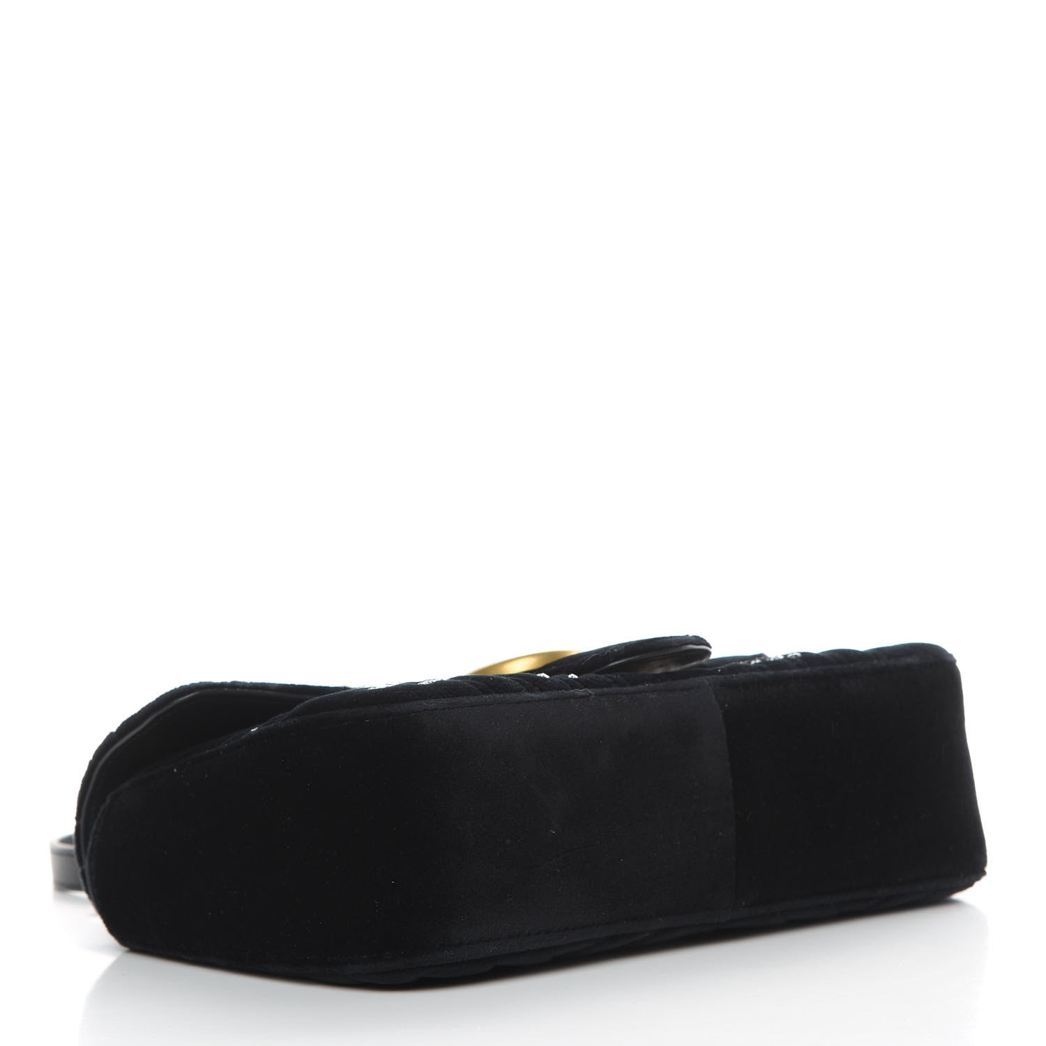 Gucci Velvet Matelasse Marquise Crystals Embroidered Small GG Marmont Shoulder Bag Black 4 of 10
