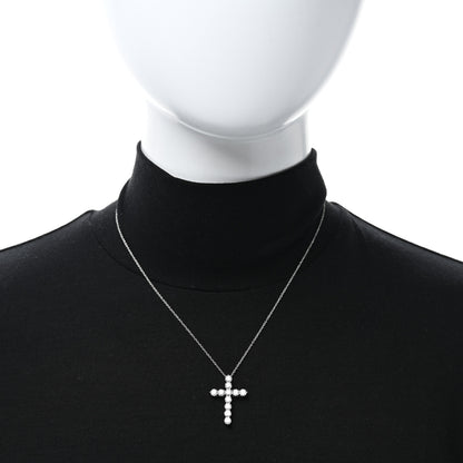 Tiffany Platinum Diamond Large Cross Pendant Necklace 3 of 5