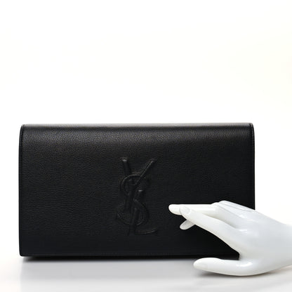 Saint Laurent Calfskin Monogram Large Belle De Jour Clutch Black 2 of 9