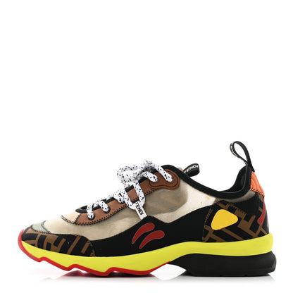 Fendi Technical Mesh Lycra FFreedom Patchwork Sneakers 38 Nude Tobacco Black 1 of 7