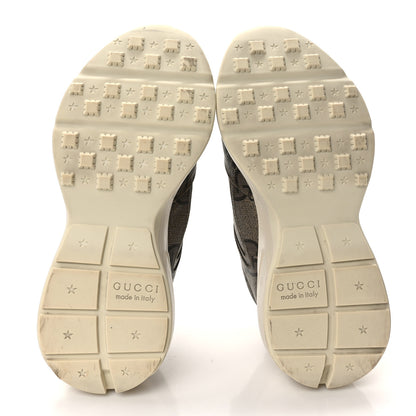 Gucci Maxi GG Supreme Monogram Gucci 100 Womens Rhyton Sneakers 38 Beige Ebony 5 of 11