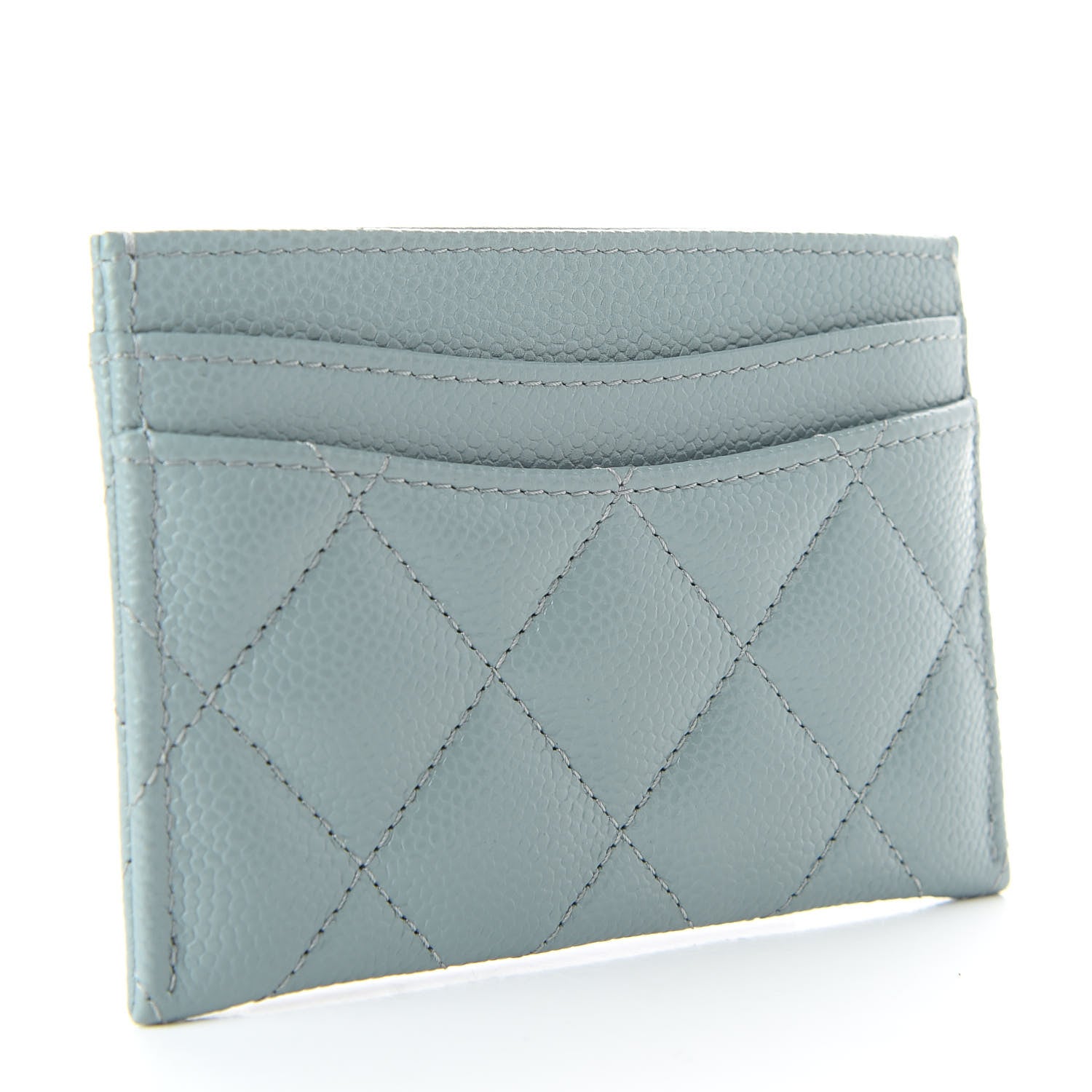 Chanel Caviar Quilted Card Holder Blue 3 of 9