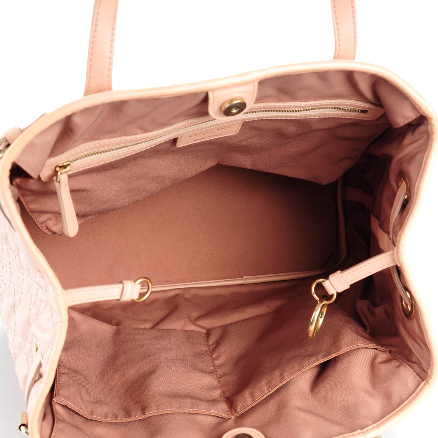 Christian Dior Coated Canvas Cannage Medium Panarea Tote Rosato 5 of 8