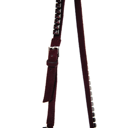 Gucci Suede Crystal Ankle Strap Sandals 37.5 Burgundy 9 of 9