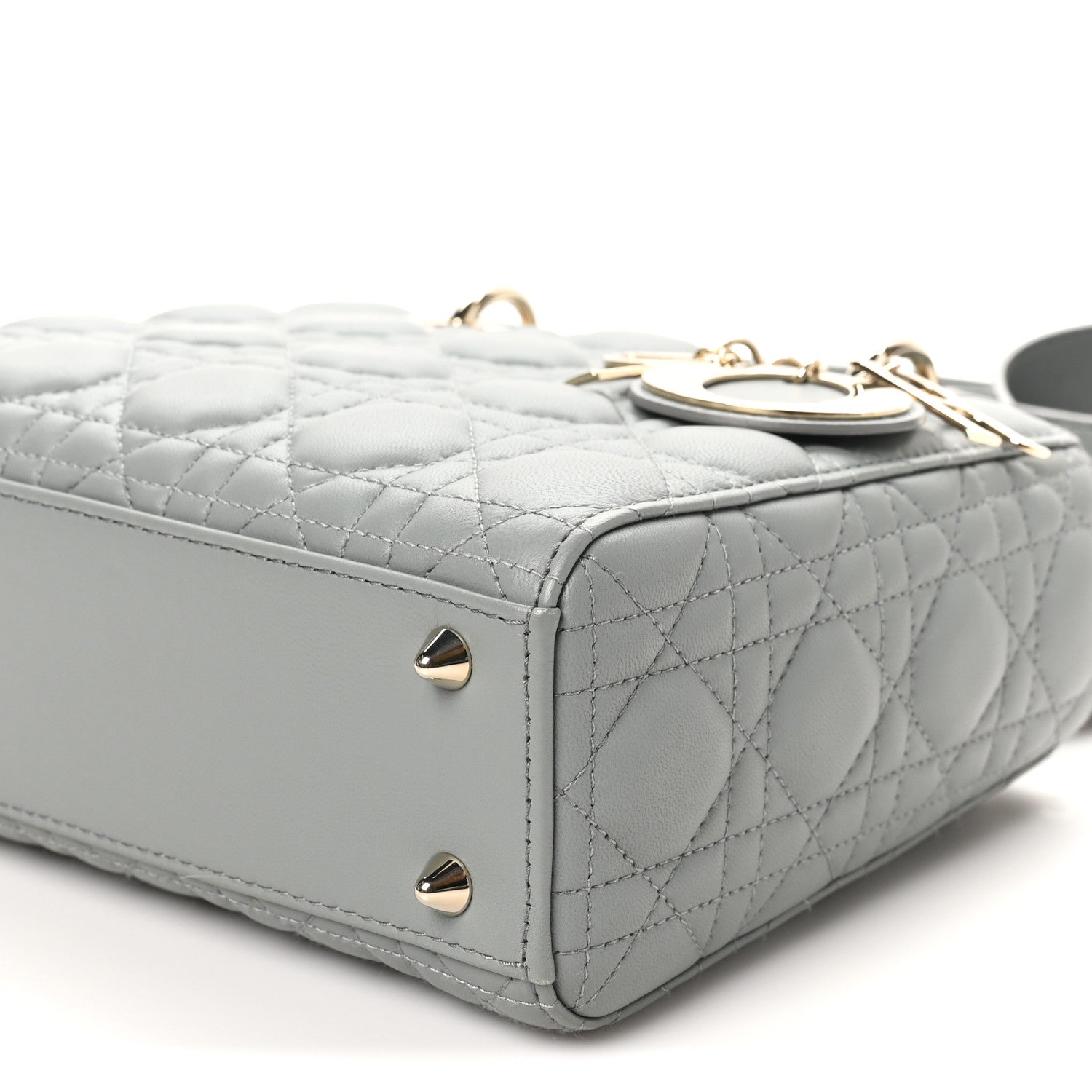 Christian Dior Lambskin Cannage Small My ABCDior Lady Dior Grey 9 of 9