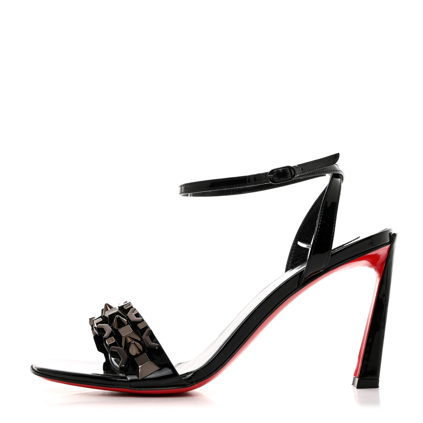 CHRISTIAN LOUBOUTIN Patent Asteroispikes 85 Studded Sandals 38 Black