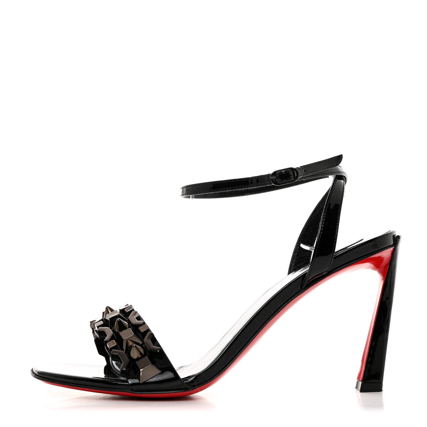 Christian Louboutin CHRISTIAN LOUBOUTIN Patent Asteroispikes 85 Studded Sandals 38 Black 1 of 8
