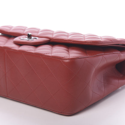 Chanel Lambskin Quilted Jumbo Double Flap Red 9 of 12