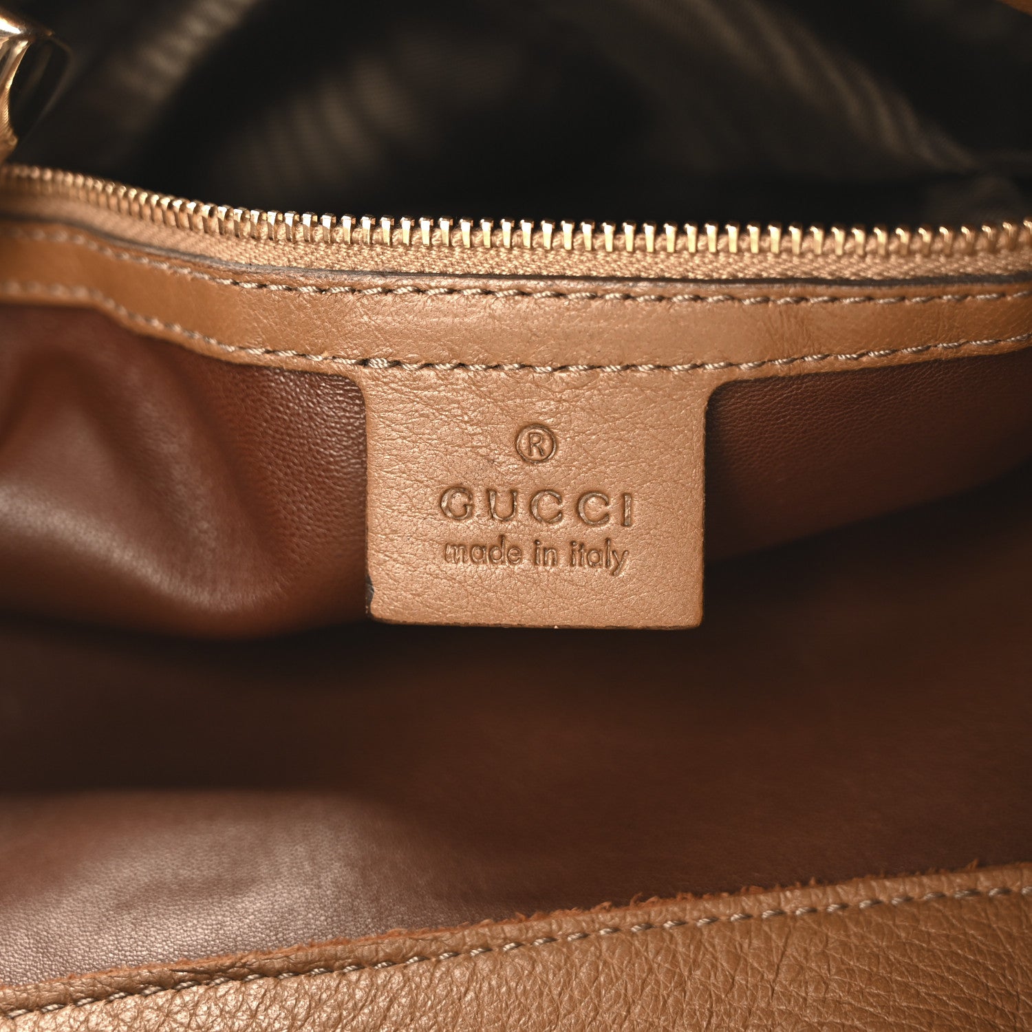 Gucci Snakeskin Medium G Wave Shoulder Bag Caramel 6 of 10