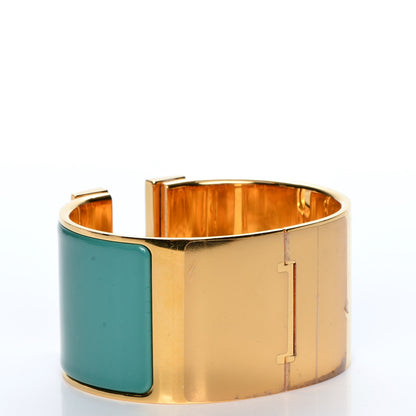 Hermes Enamel Extra Wide Clic Clac H Bracelet GM Emeraude 3 of 4
