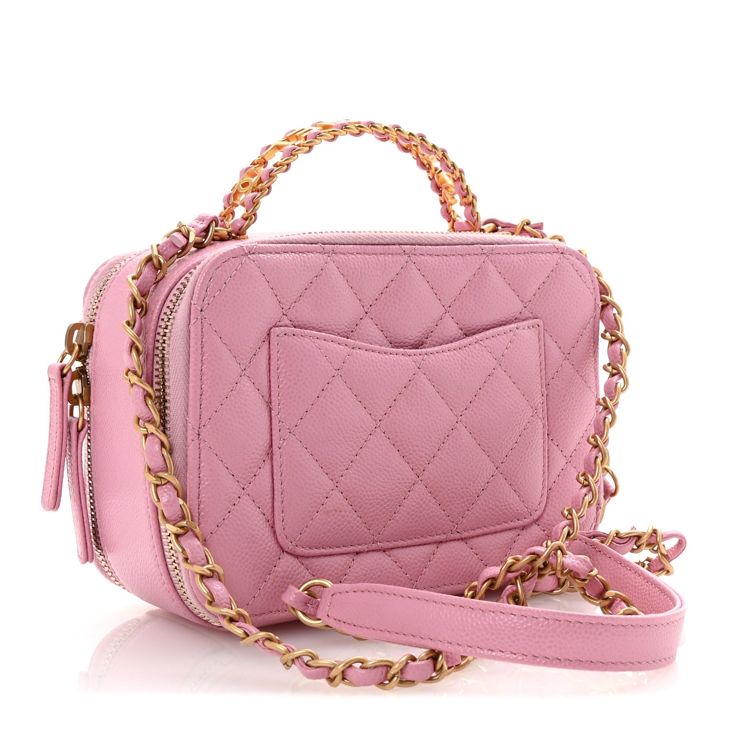 Chanel Caviar Quilted Pick Me Up Mini Vanity Case Pink 3 of 10