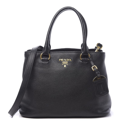 Prada Vitello Phenix Top Handle Bag Black 1 of 8