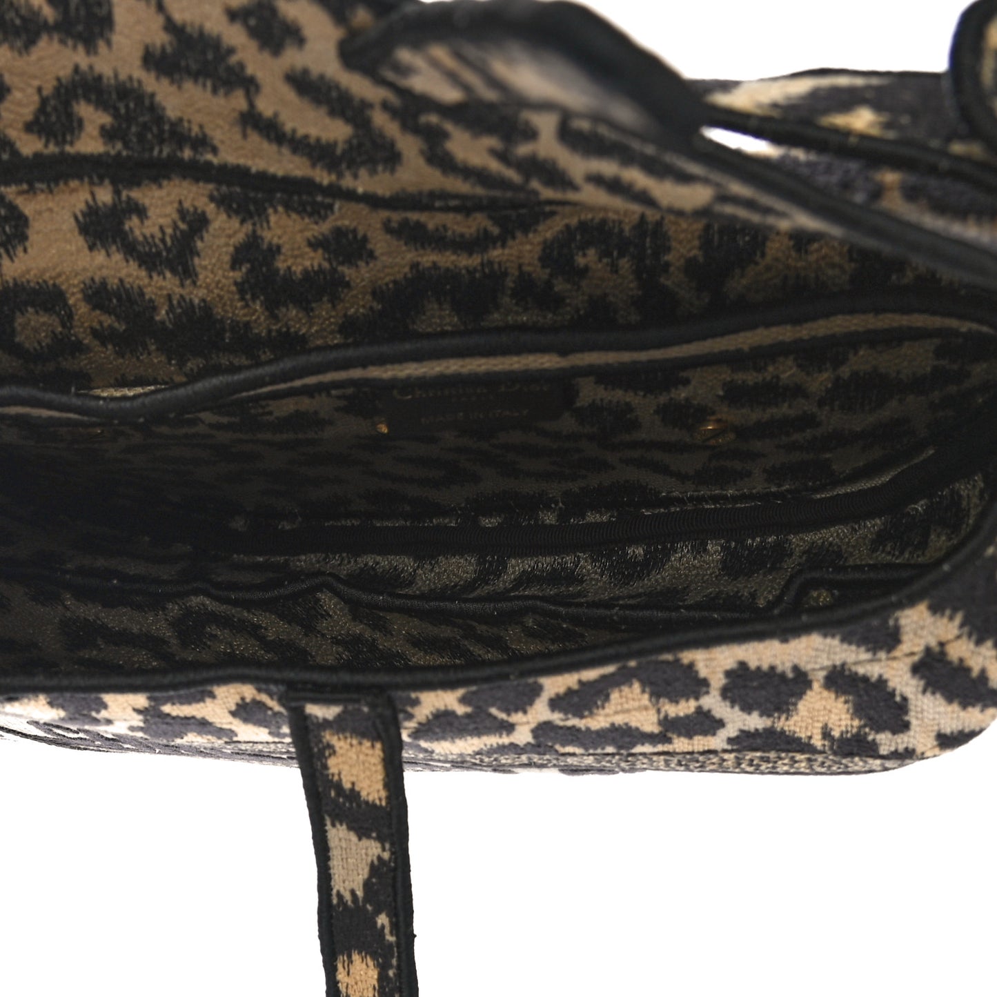Canvas Mizza Embroidered Saddle Bag Beige Multicolor