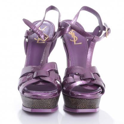 Saint Laurent Patent Tribute 105 Platform Sandals 40.5 Purple 2 of 7