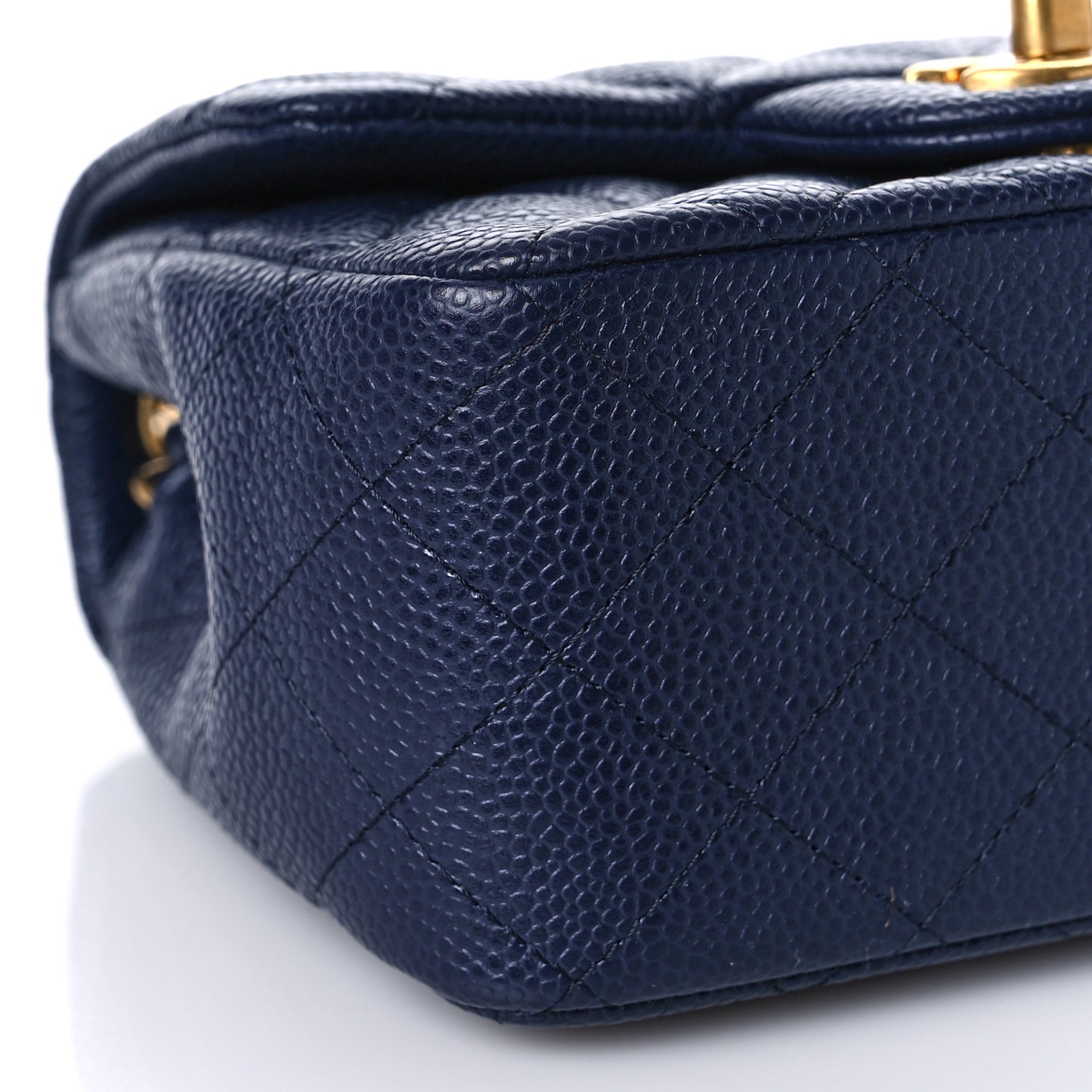 Caviar Quilted Mini Square Flap Navy