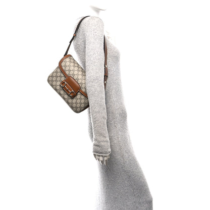 Gucci GG Supreme Monogram Horsebit 1955 Soft Small Shoulder Bag Beige Brown 2 of 10