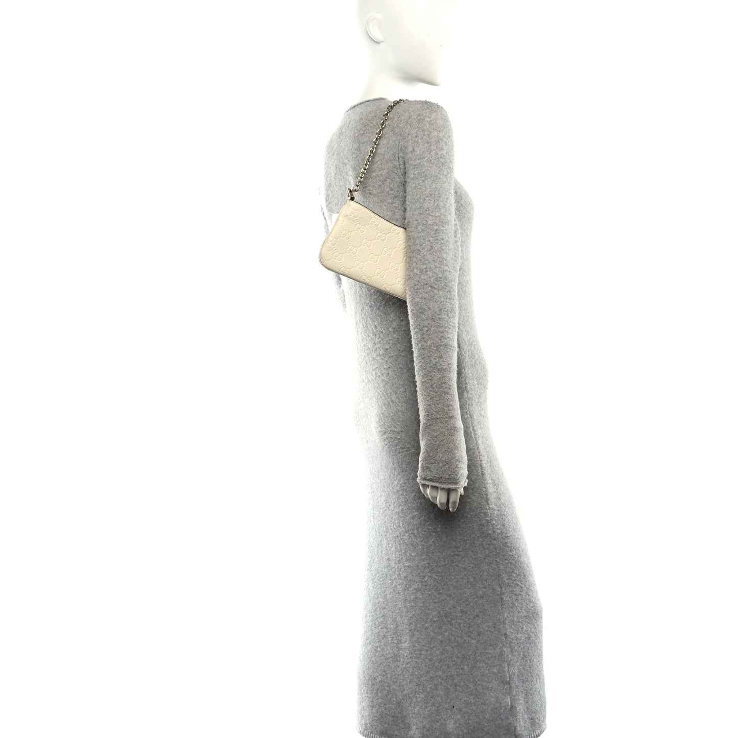 GG Grainy Calfskin Emblem Super Mini Shoulder Bag Ivory