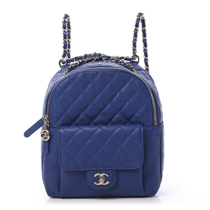 Chanel Caviar Quilted Large CC Day Backpack Blue 1 of 13
