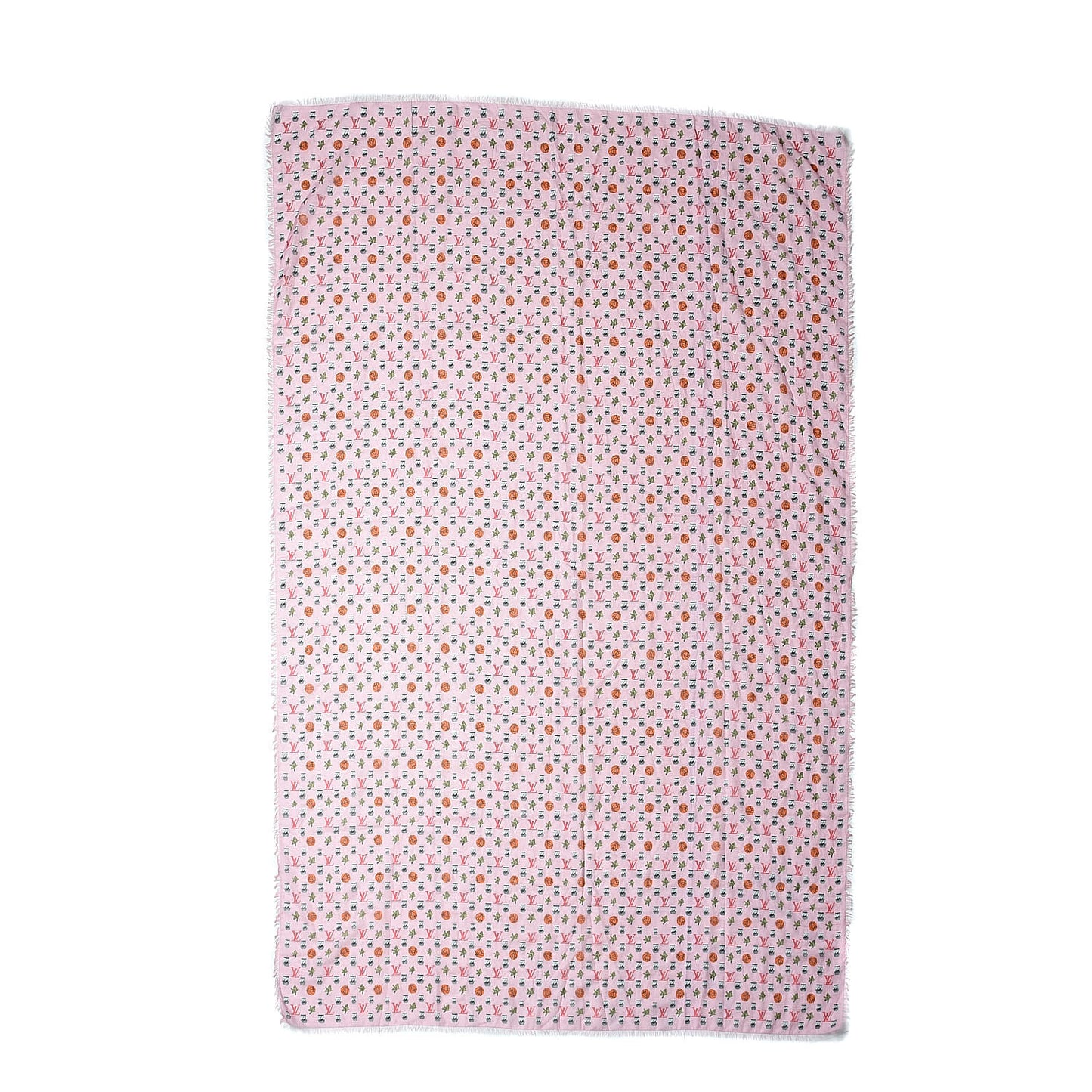 Jonas Wood Silk Wool Monogram Stole Pink