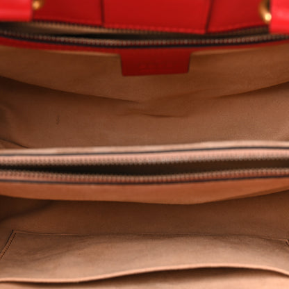 Gucci Calfskin Matelasse Small GG Marmont Tote Hibiscus Red 5 of 11