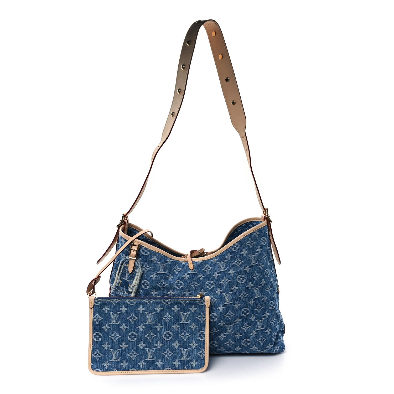 Louis Vuitton Monogram Denim CarryAll MM Blue 3 of 10