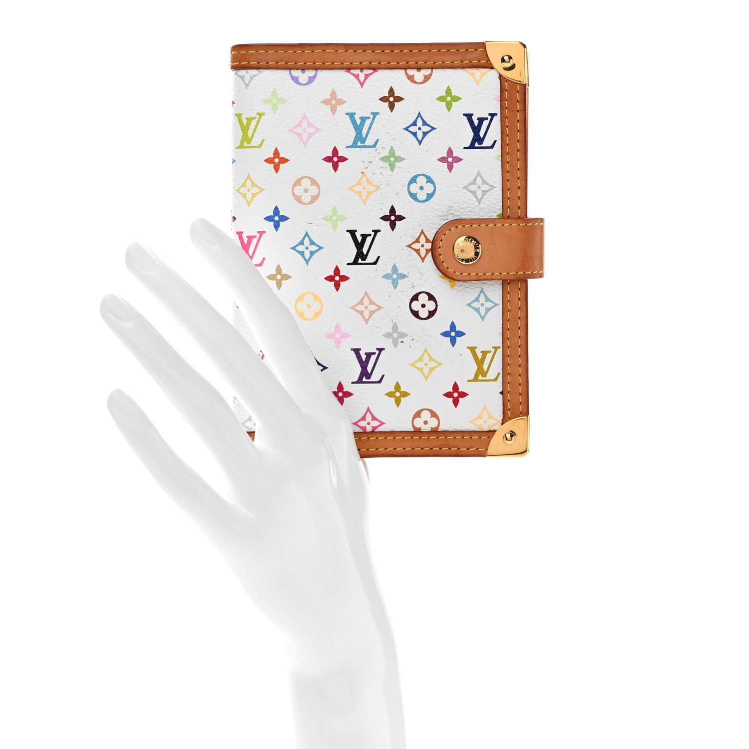 Louis Vuitton Monogram Multicolor Small Ring Agenda Cover White 2 of 10