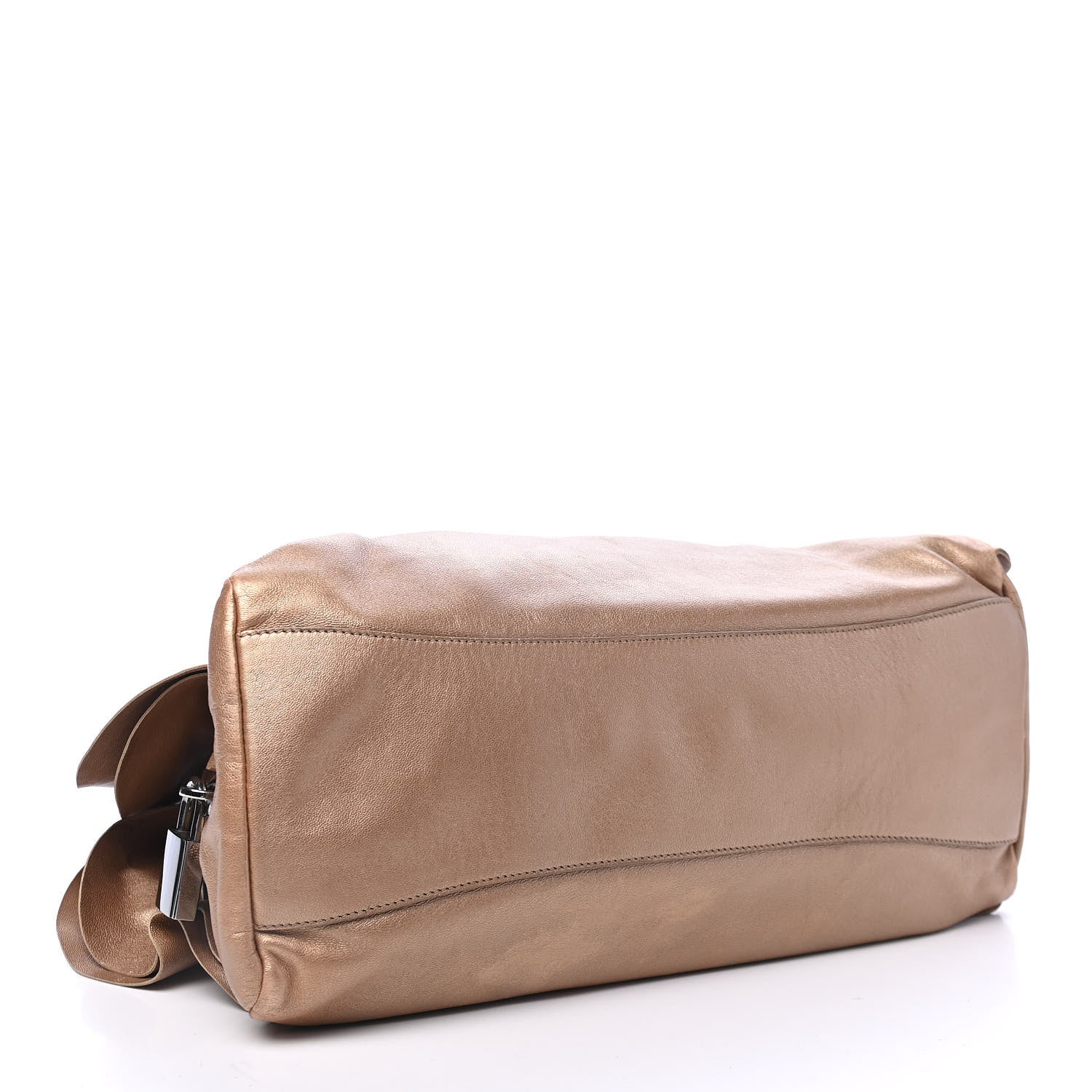 Prada Metallic Nappa Ruffle Bauletto Gold 3 of 4