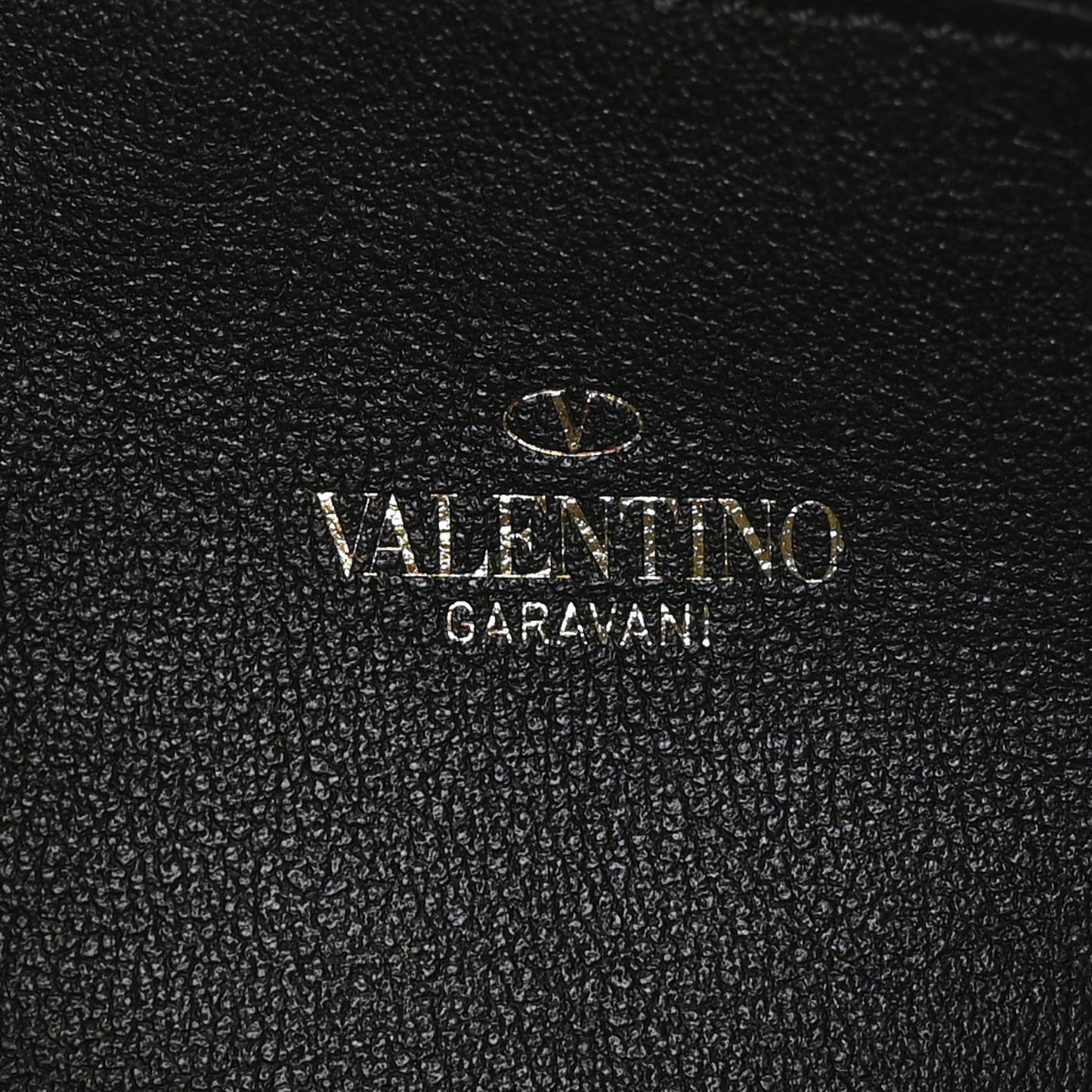 Vitello Rockstud Zip Around Wallet Black