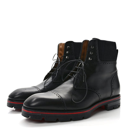 Christian Louboutin Waxed Neoprene Mens SockRoc Boots 43 Black 3 of 10