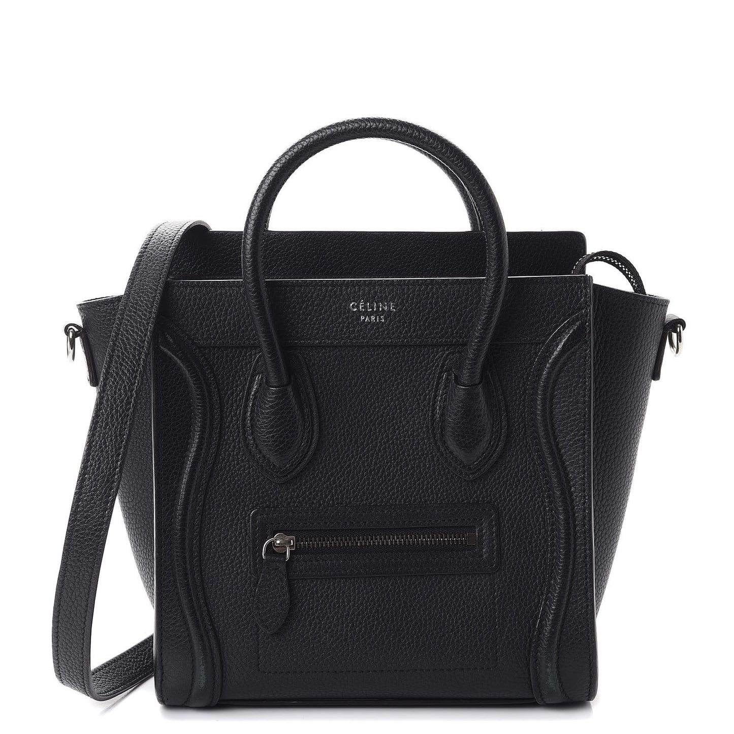 Drummed Calfskin Nano Luggage Black