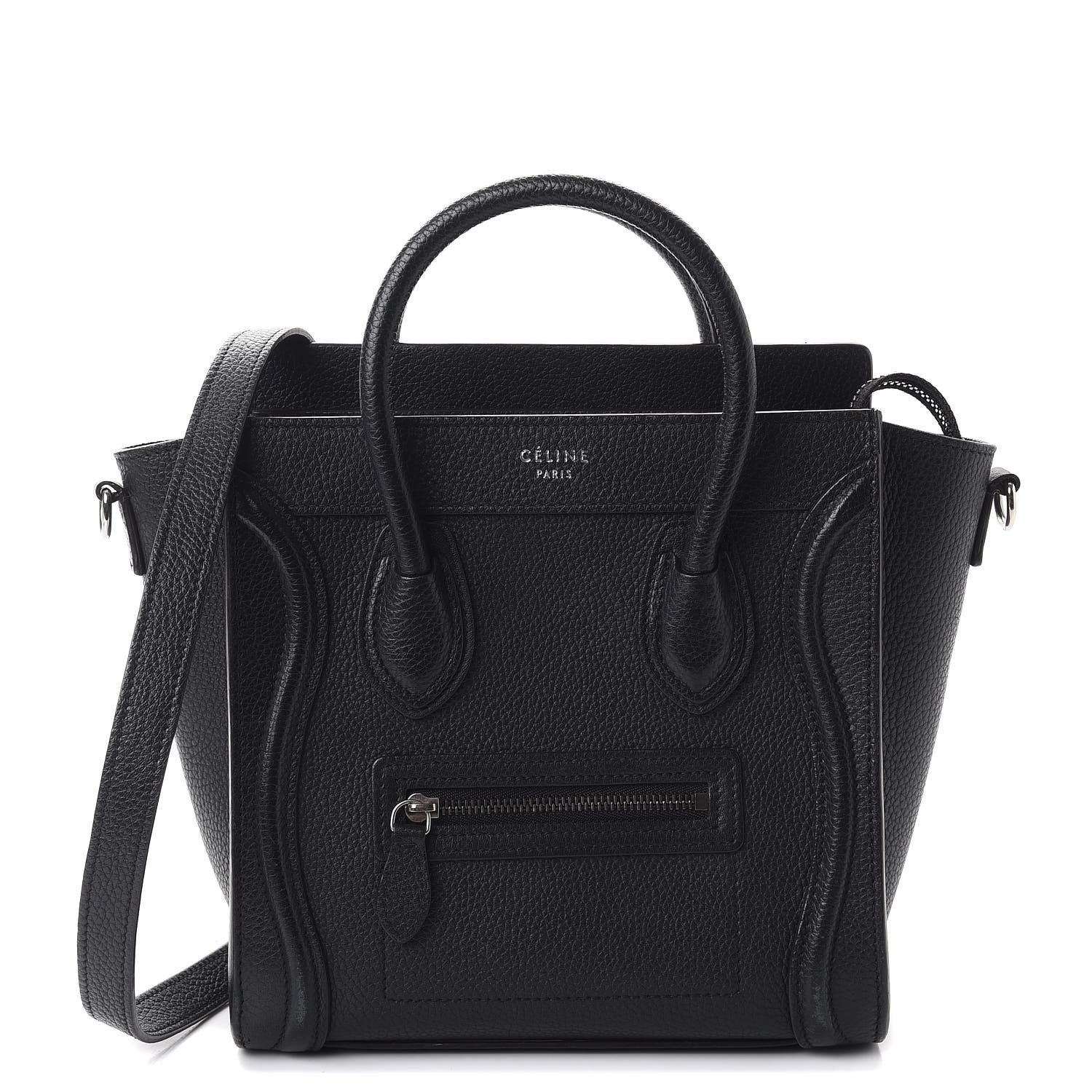 Celine Drummed Calfskin Nano Luggage Black 1 of 17