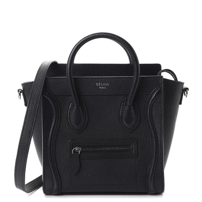Celine Drummed Calfskin Nano Luggage Black 1 of 17