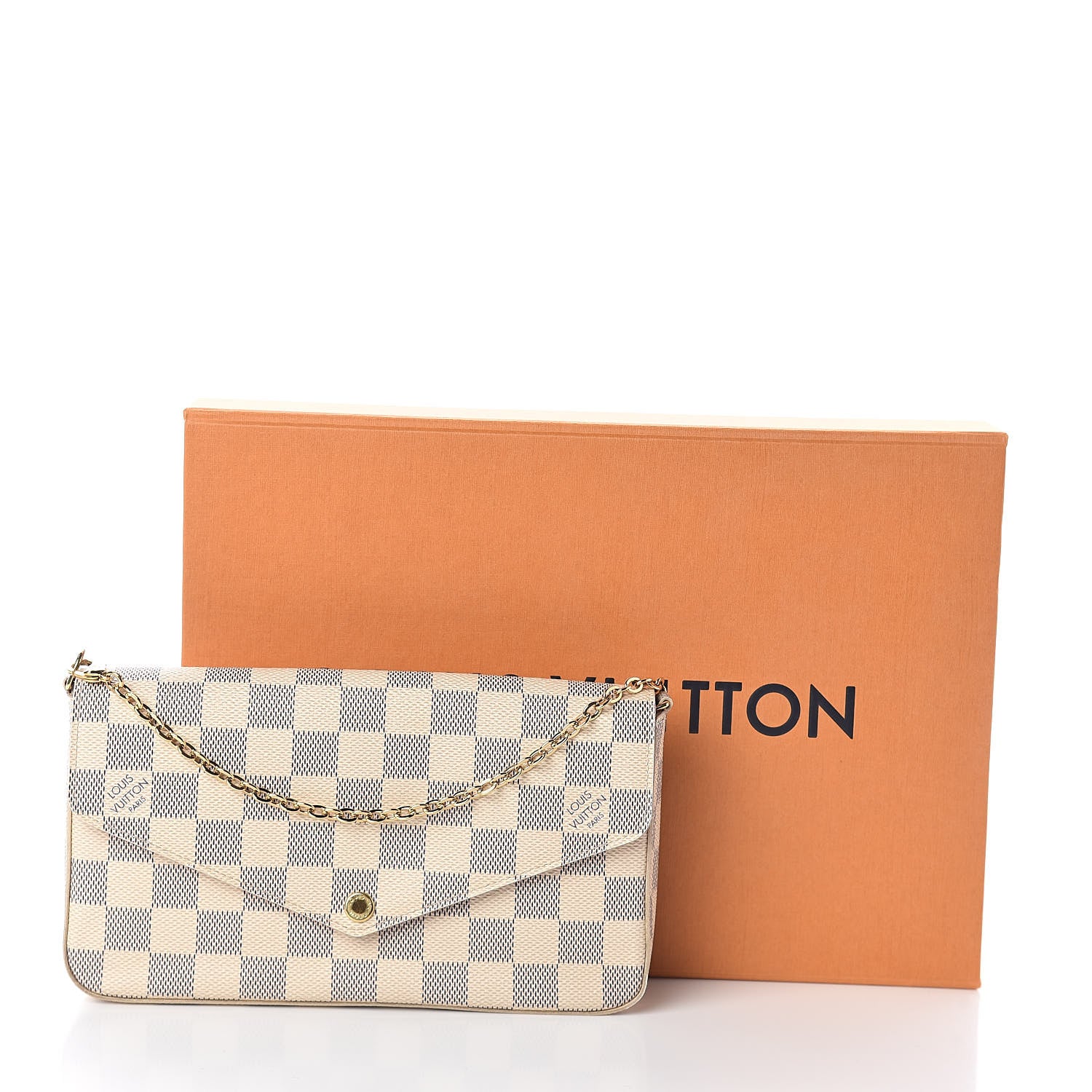 Louis Vuitton Damier Azur Pochette Felicie Chain Wallet Rose Ballerine 10 of 10